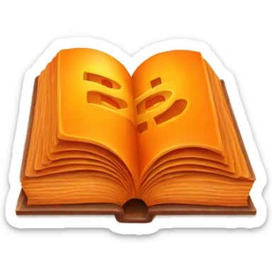 orange book with the word bitcoin on it sticker