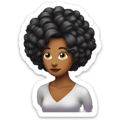 Noir cheveux lisses roux sticker