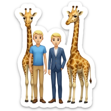Very skinny blonde man with giraffe sticker