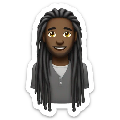 Black male with long dreads  sticker