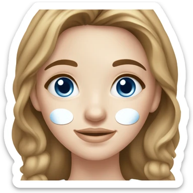 White Skin care on white freackles skin of a brunett blue eyed girl using skin care sticker