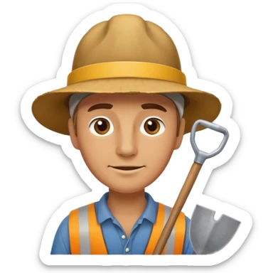 Field Digger with Shovel from Archaeology Team sticker