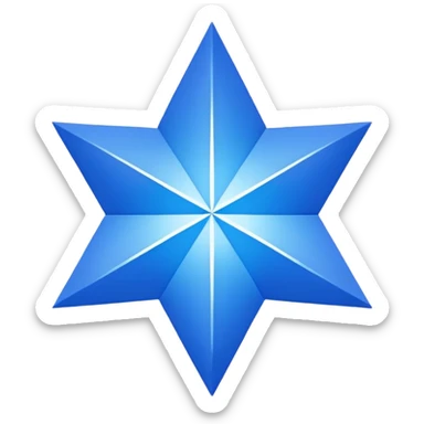 11 corner blue star with white tick on it sticker