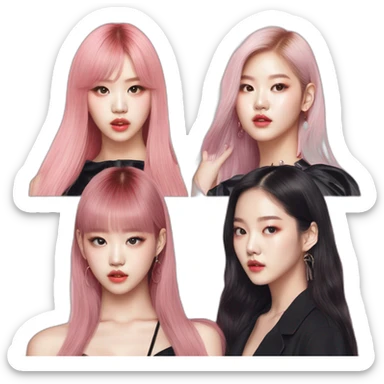 blackpink-lisa-rosé-jennie-jisoo-four asian girls sticker