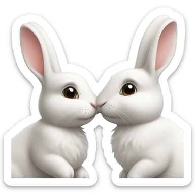 Rabbits kissing sticker