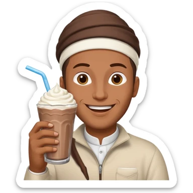 muslim man drinking milkshake sticker