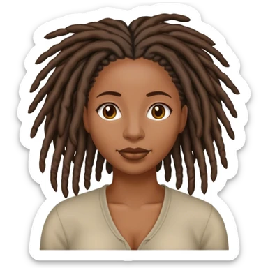 Black woman with locs thanks sticker