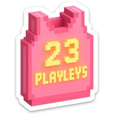 розовая баскетбольная майка со светящейся надписью "23 PLAVLEYS", no background sticker