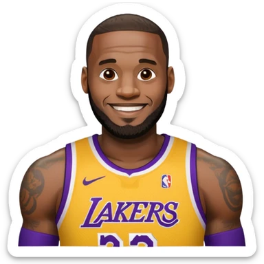 LeBron James in a lakers jersey number 23 sticker