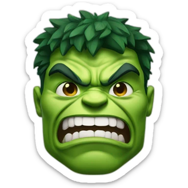 Hulk with smiley face sticker