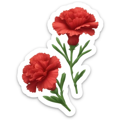 red carnation flower sticker