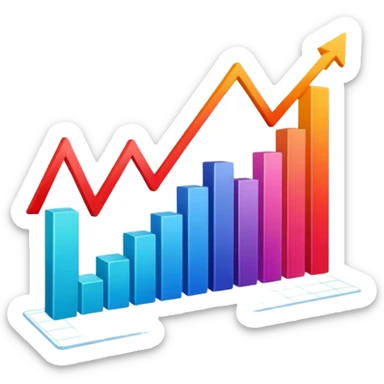 line graph up sticker