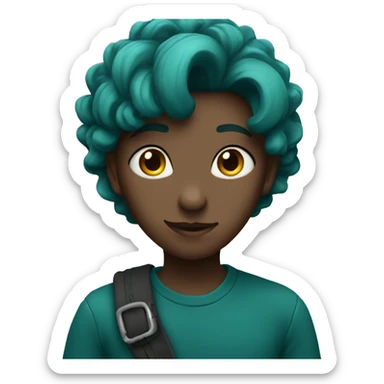 Dark teal matte heart sticker