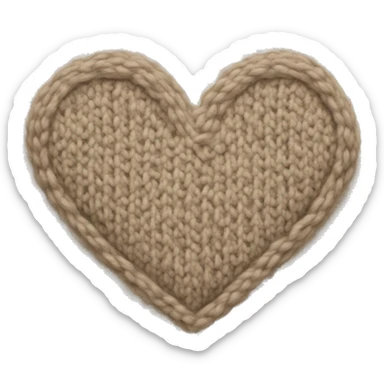 Knitted beige heart sticker