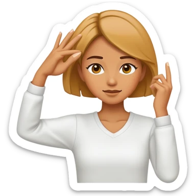 a woman dabbing sticker