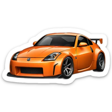 350z drift tuning orange sticker