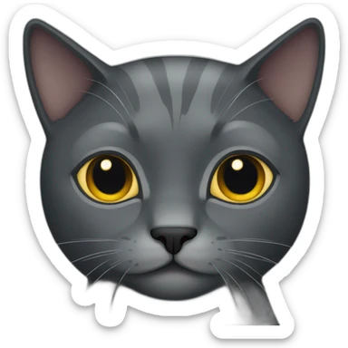 Dark Gray cat sticker