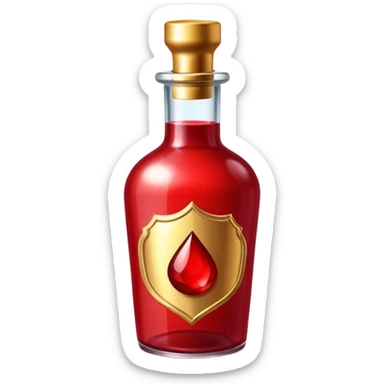 dnd item icon, red health potion bottle. sticker