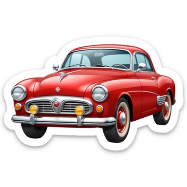 Illustrate a classic vintage car with chrome details & round headlights. sticker