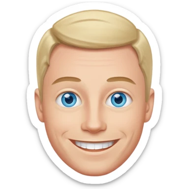 Dave England (b.1969) with blue eyes sticker