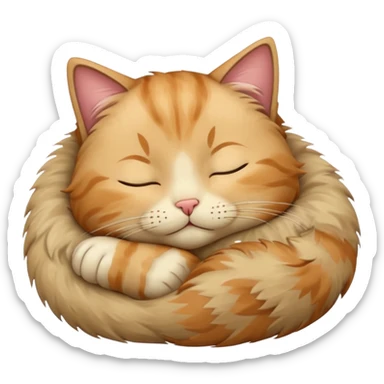 котик спит beige sticker
