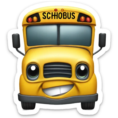 a school bus with an angry disposition sticker