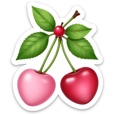 baby pink cherries with bow sticker