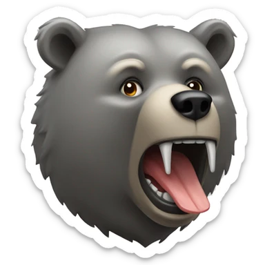 realistic-grey-bear-eating  sticker