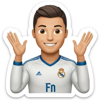 cristiano ronaldo wearing a real madrid jersey sticker