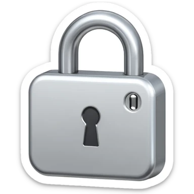 flat white locked lock icon sticker