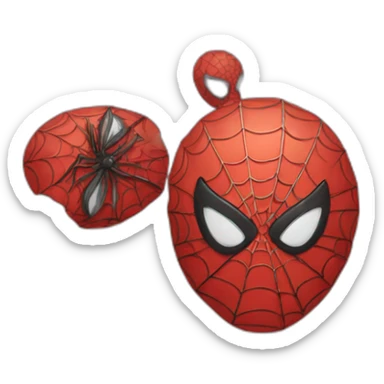 Round Spiderman mask sticker