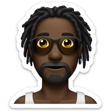 À man with a black skin and dreads locks WITH SHADES sticker