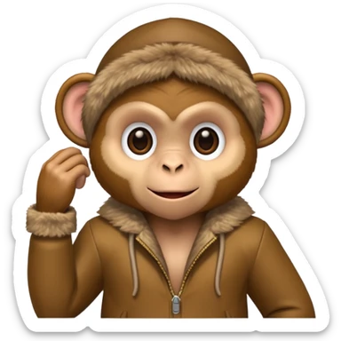 monkey with clothes sticker