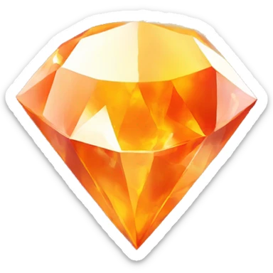  orange diamond on fire that is 🫠 gaming logo  sticker