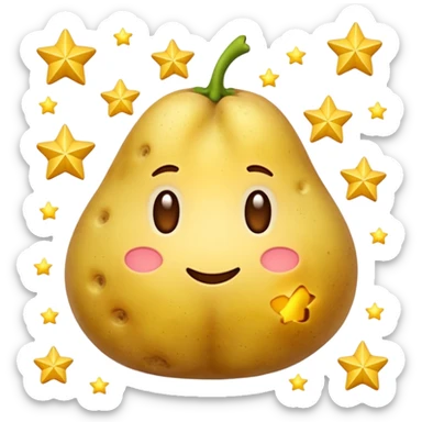 Patate mignon avec des étoiles  sticker