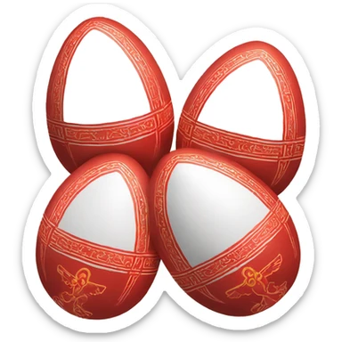 Christian Orthodox Easter red eggs sticker