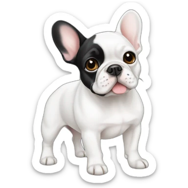 White and black french bulldog sticker