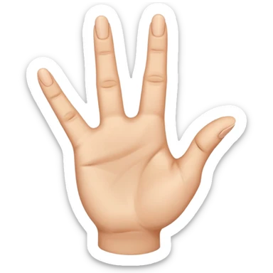 A hand where the palm is facing the towards the user and only the middle finger is bent in a 90 degree angle and rest of the 4 fingers are pointing upward sticker
