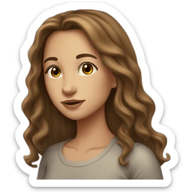 young light girl long brown hair brown eyes skinny  sticker