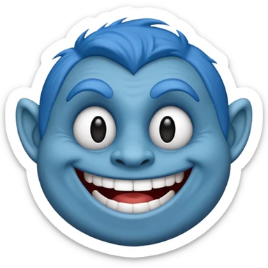 Troll troll face blue sticker