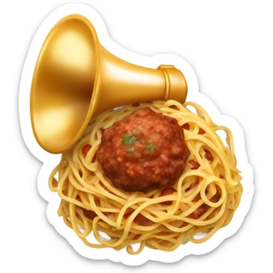 spaghetti and meatballs french horn sticker