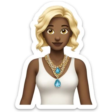 blonde girl with jewelry sticker