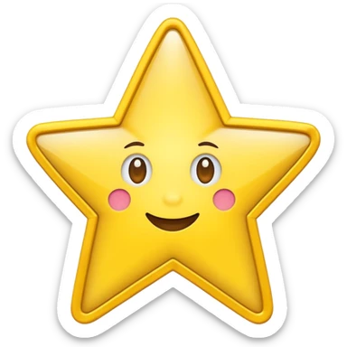 emoji style photo frame in the shape of a yellow star sticker