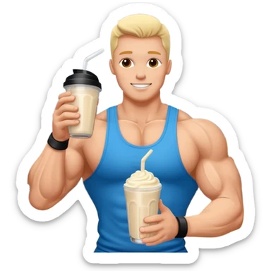 protein shake in shaker for bodybuilders sticker