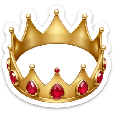 couronne en or à 3 pointes avec un énorme rubis au centre en cabochon sticker