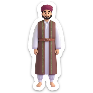 Kurdish man with traditional shal u shapik outfit sticker