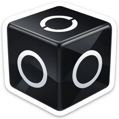 black colour infinity cube sticker