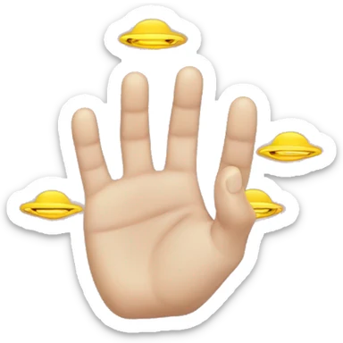 Two hands forming UFO letters with fingers sticker