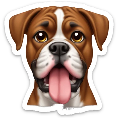 Boxer dog brown with tongue sticker