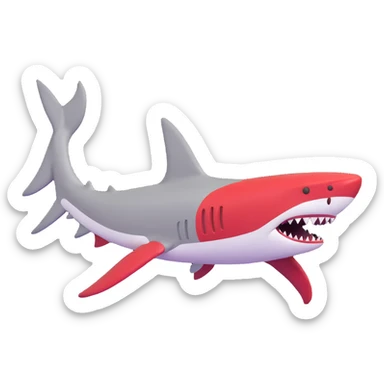 shark with red and white Air Jordans on its fins and back fin sticker